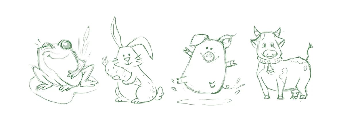 ILLUSTRATION cards alphabet book children's book children illustration kids animals digital illustration sketch