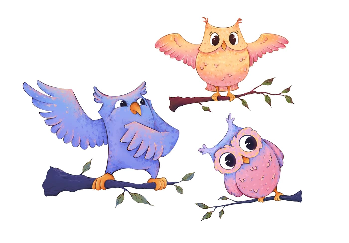 ILLUSTRATION cartoon Character design adobe illustrator book owls birds animals арт digital